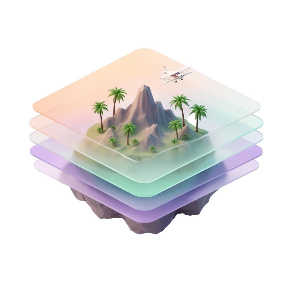 Floating island illustration