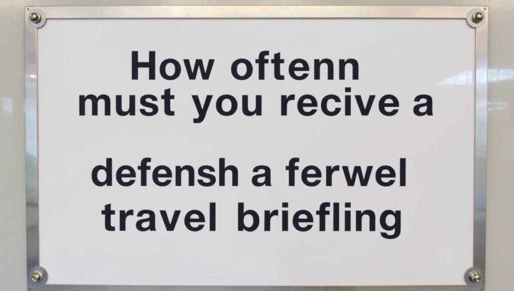 how often must you receive a defensive foreign travel briefing
